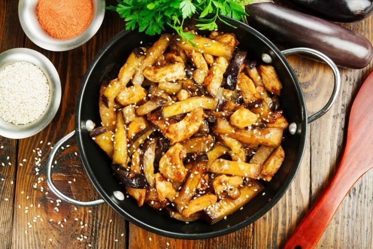 ПП тушеные баклажаны с куриным филе