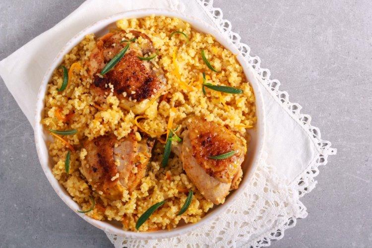 ПП куриные бедрышки с булгуром и курагой