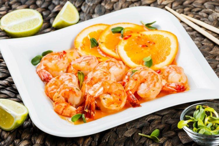 Апельсиновый маринад с чили для креветок