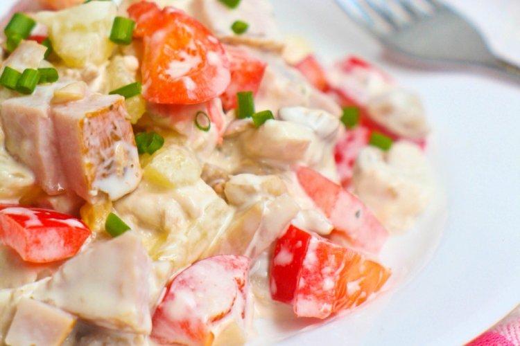 Начинка из ветчины с сыром и помидорами
