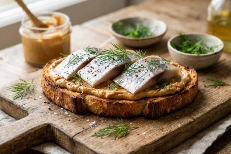 Бутерброды с селедкой и арахисовой пастой