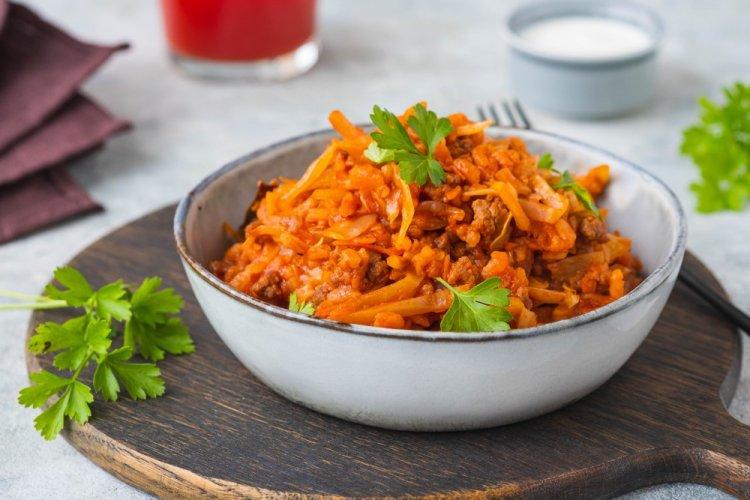 Ленивые голубцы с говядиной и рисом