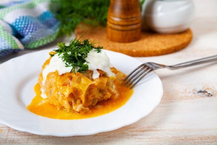 Ленивые голубцы с курицей и рисом