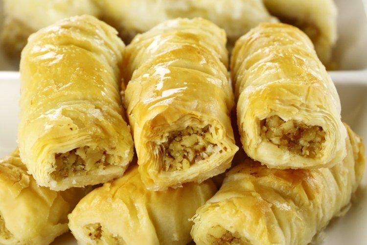 Печенье из теста фило с тахини и грецкими орехами