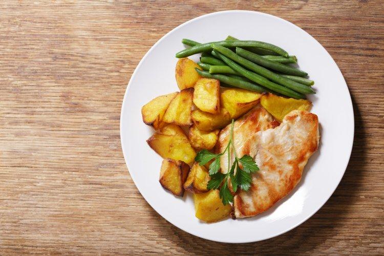Индейка с картошкой и луком в аэрогриле