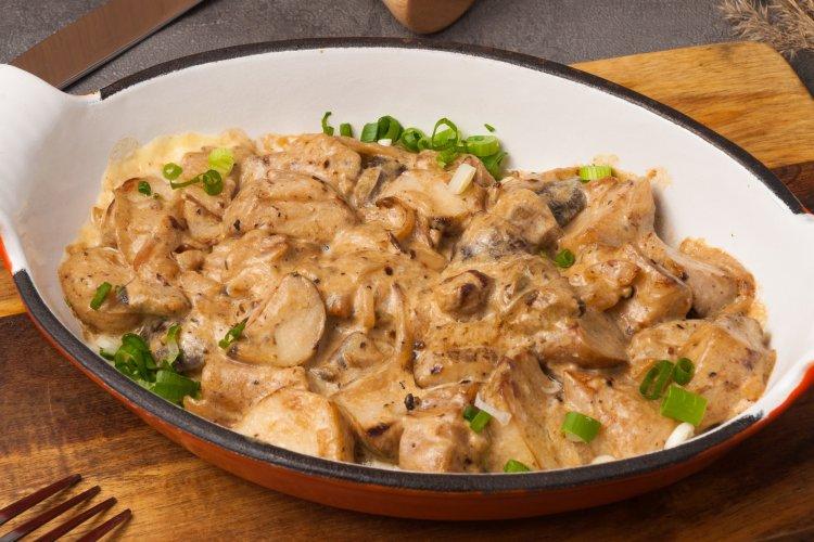 Говядина с картошкой и грибами в аэрогриле