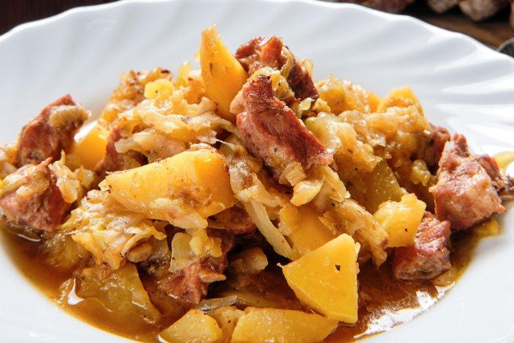 Говядина с картошкой и капустой в аэрогриле