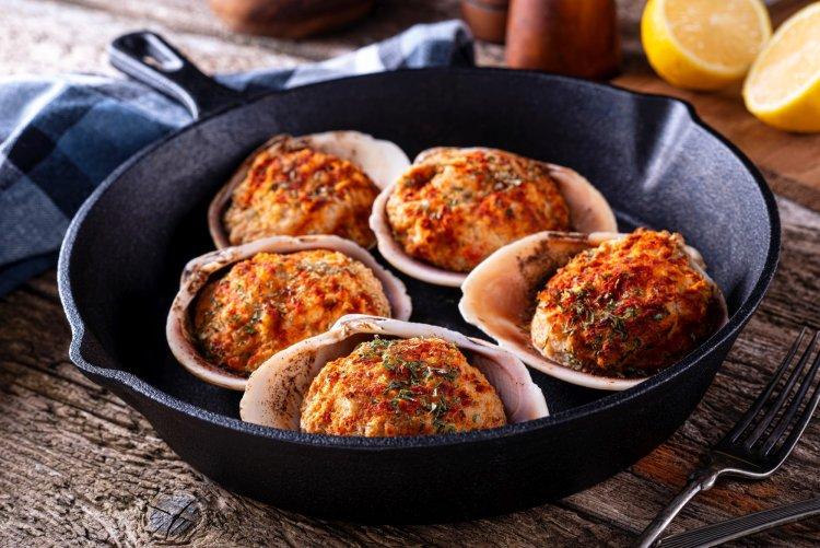 Медальоны из морского гребешка под сырно-хлебной корочкой в духовке
