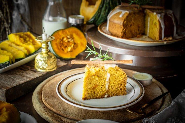 Тыквенный пирог на кукурузной муке в аэрогриле