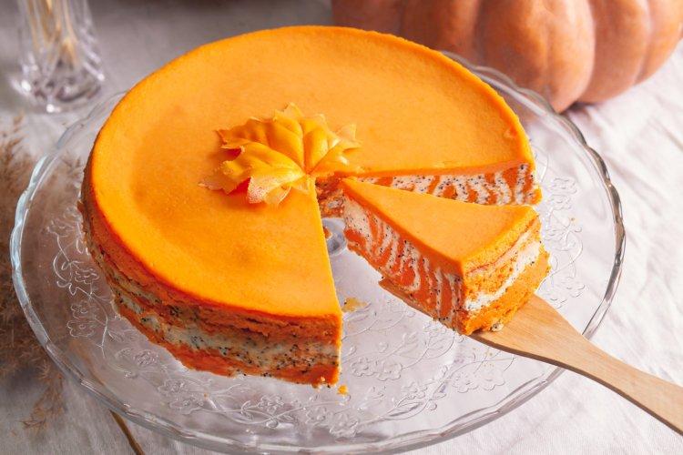 Тыквенный пирог с творогом и маком в аэрогриле