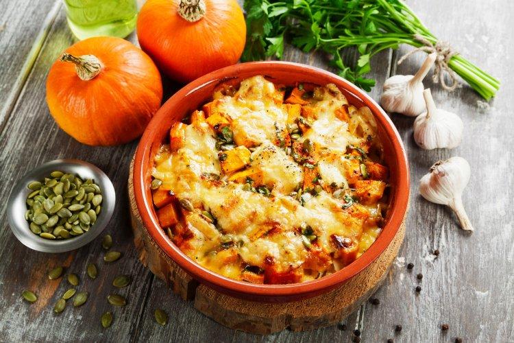 Запеканка из тыквы с курицей в аэрогриле
