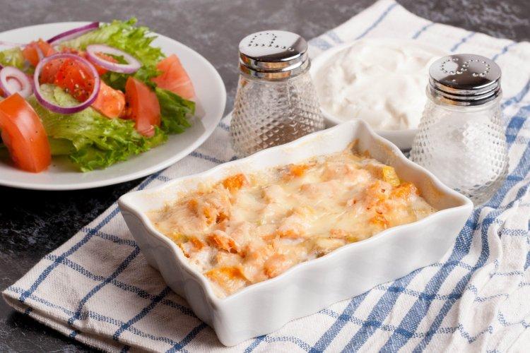 Запеканка из тыквы с фаршем в аэрогриле