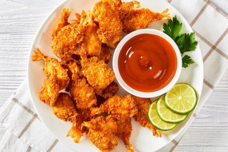 Креветки-бабочки с пармезаном и чесноком в аэрогриле