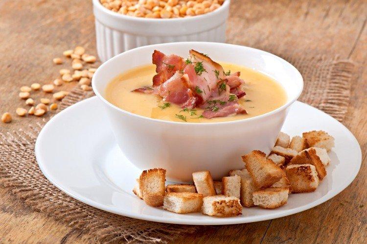 Гороховый суп-пюре с беконом - рецепты
