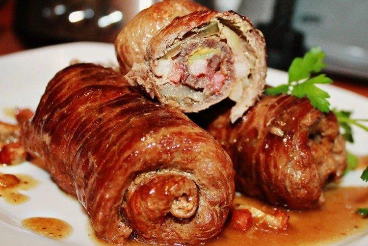 Свиные рулеты - Горячие блюда на День рождения рецепты