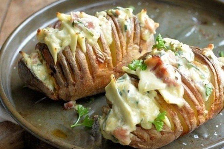 Картофельный веер - Горячие блюда на День рождения рецепты