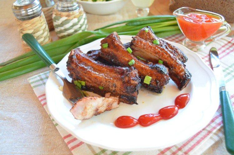 Свиные ребрышки барбекю - Горячие блюда на праздничный стол рецепты