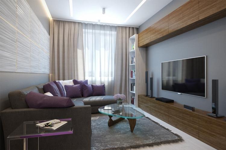 Оформление ТВ-зоны - Интерьер гостиной в современном стиле