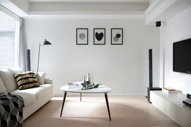Журнальный столик - Дизайн гостиной в стиле минимализм