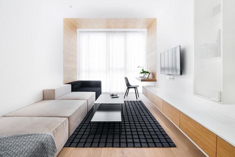 Дизайн интерьера гостиной в стиле минимализм - фото 