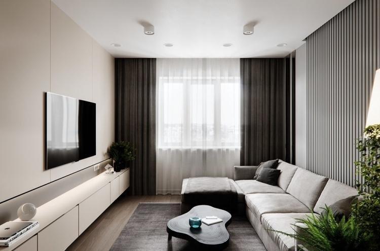 Дизайн интерьера гостиной в стиле минимализм - фото 
