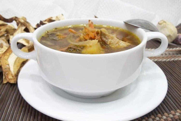 Грибной суп из сушеных белых грибов - рецепты