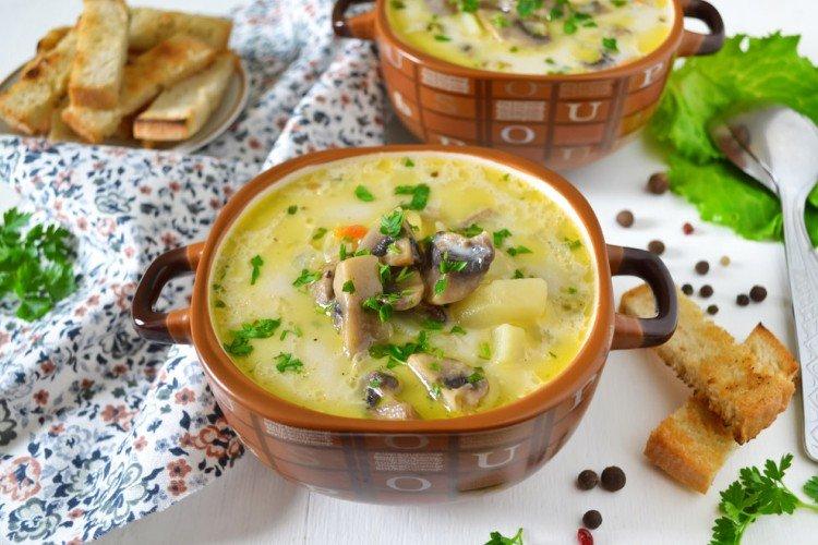 Грибной суп с плавленым сыром - рецепты