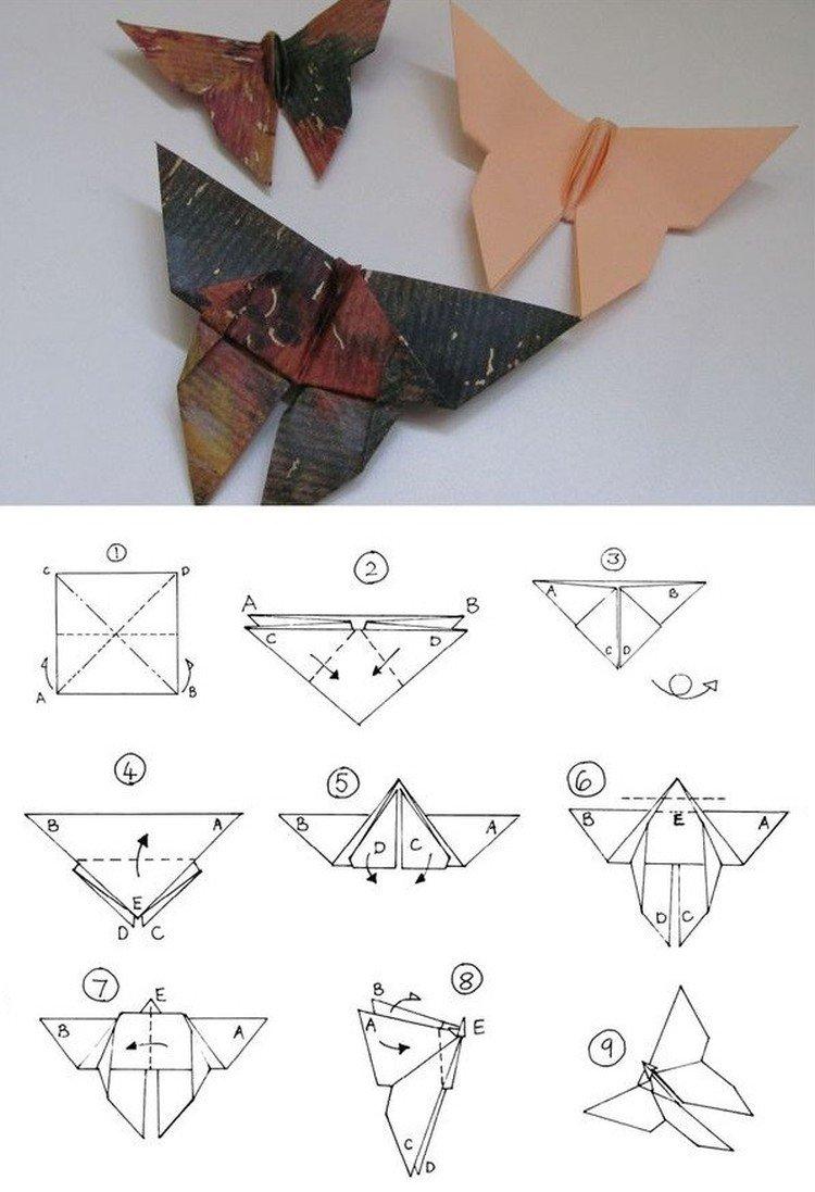 Оригами бабочка из плотной бумаги – как сделать своими руками