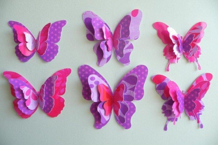 Объемные бабочки из бумаги на стену – как сделать своими руками