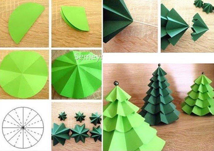 Как сделать елку из бумажных кругов