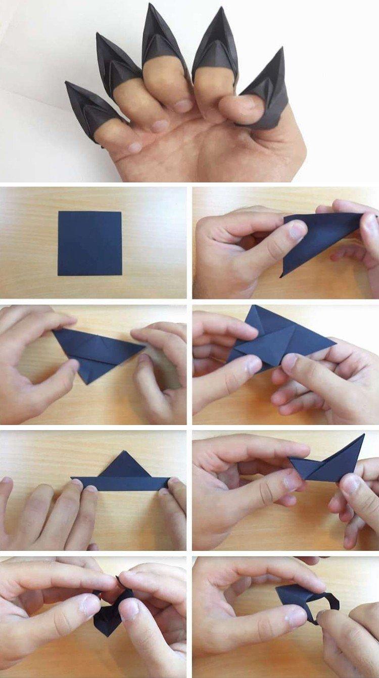 Как сделать маленькие когти из бумаги на фаланги пальцев