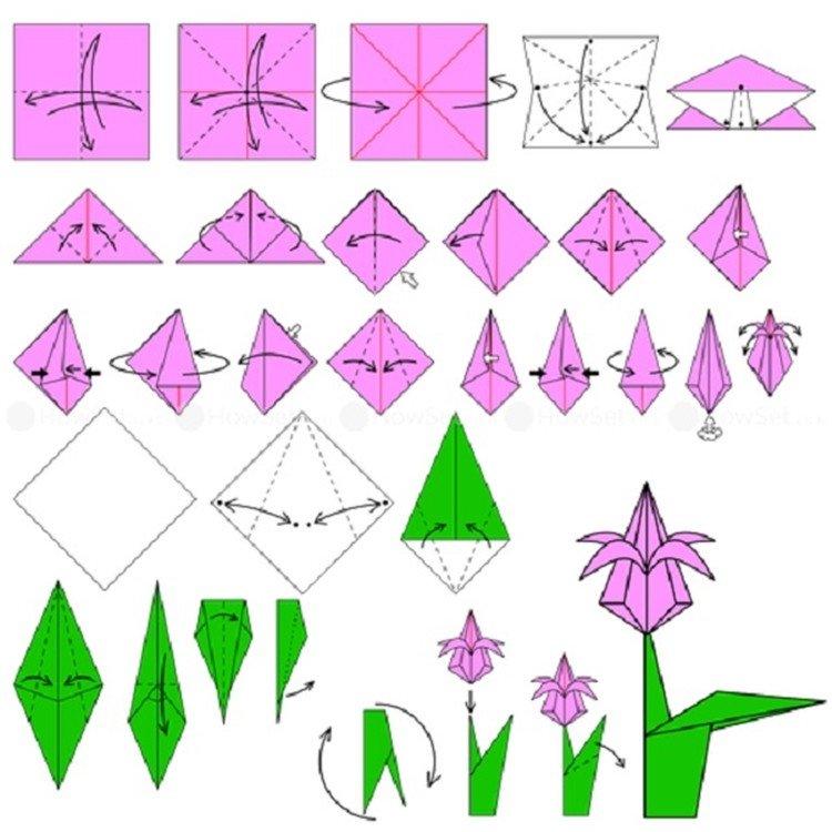 Тюльпан - Как сделать оригами цветы из бумаги