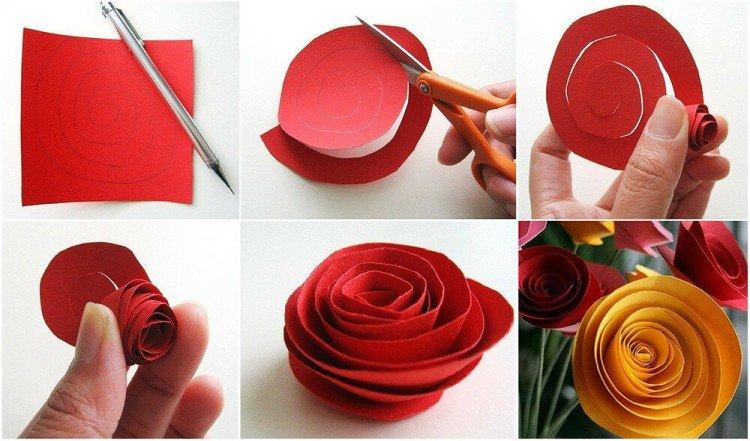 Спиральная роза - Как сделать розу из бумаги