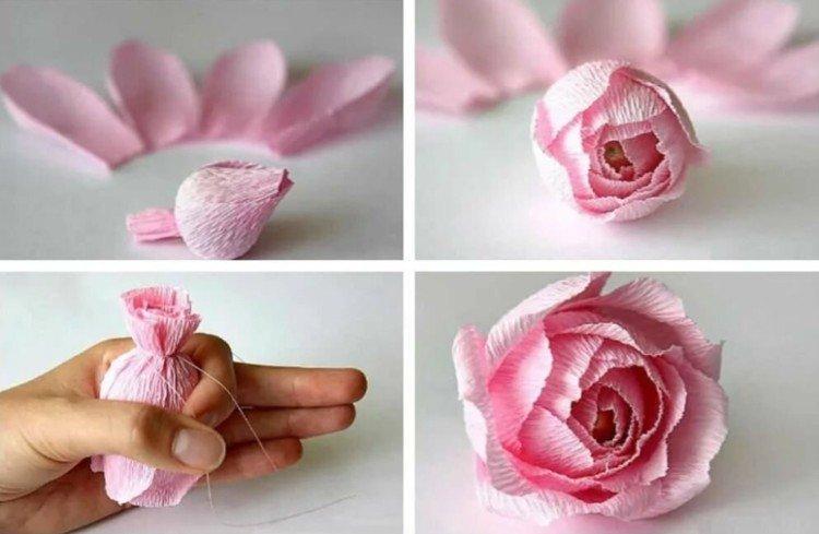 Бумажная роза с конфетами - Как сделать розу из бумаги