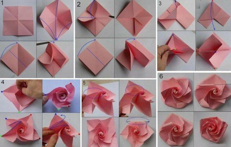 Оригами роза из бумаги - Как сделать розу из бумаги