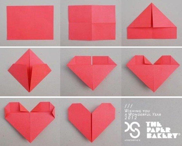 1. Сердечко оригами для начинающих