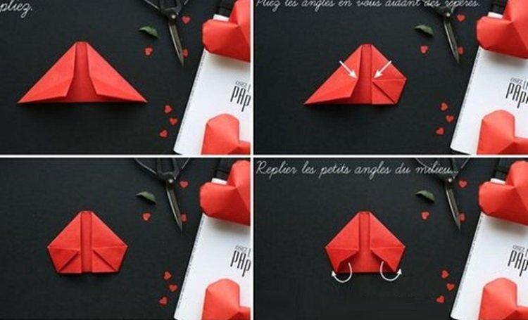 Объемное сердце из бумаги - Как сделать сердечко из бумаги