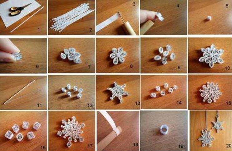 Снежинка в стиле квиллинг - Как сделать снежинку из бумаги