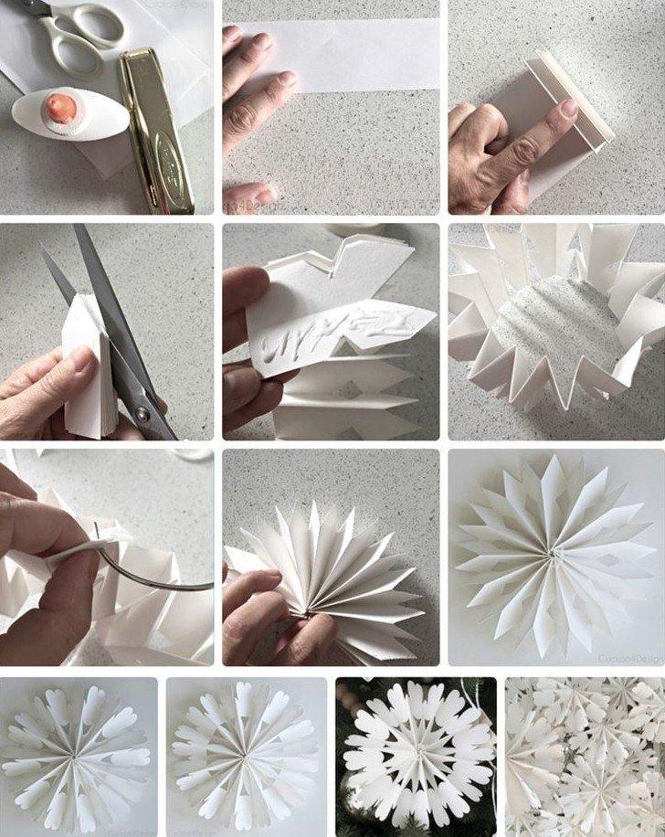 Как сделать радиальную снежинку из бумаги