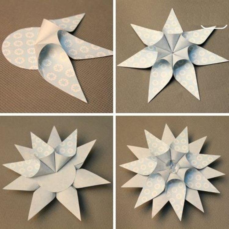 Как сделать снежинку-звезду из бумаги
