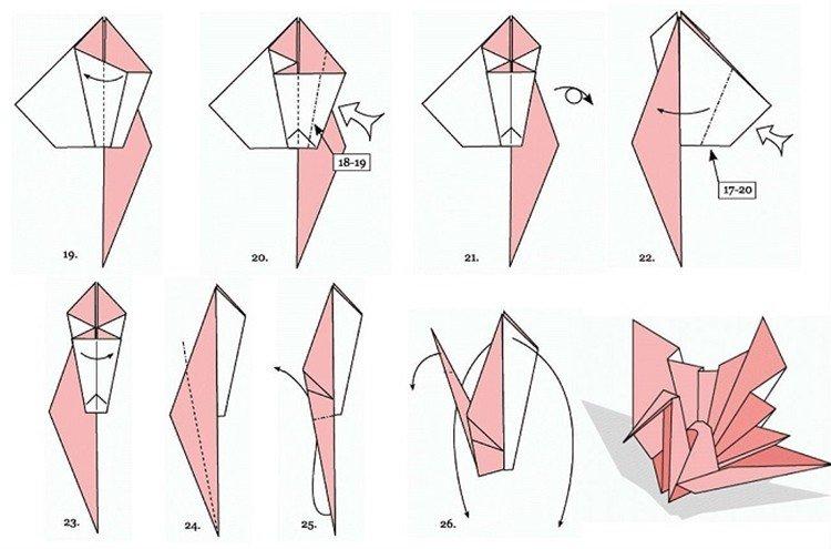Журавлик с хвостом-веером - как сделать журавлика из бумаги