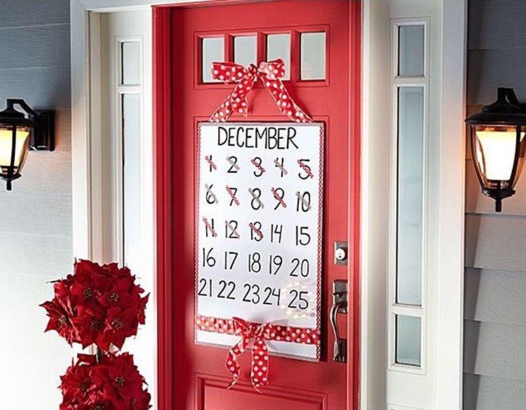 Календарь Отсчет дней до Нового года - Как украсить входную дверь на Новый год