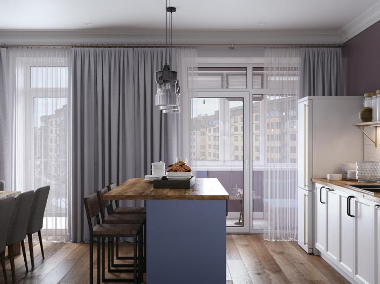 Кухня-гостиная «Красота в простоте» - дизайн интерьера