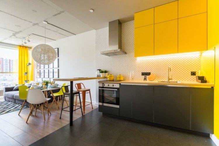 Дизайн кухни-гостиной в современном стиле - фото
