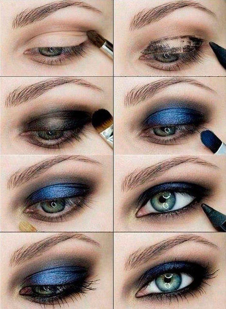 Вечерний макияж для голубых глаз