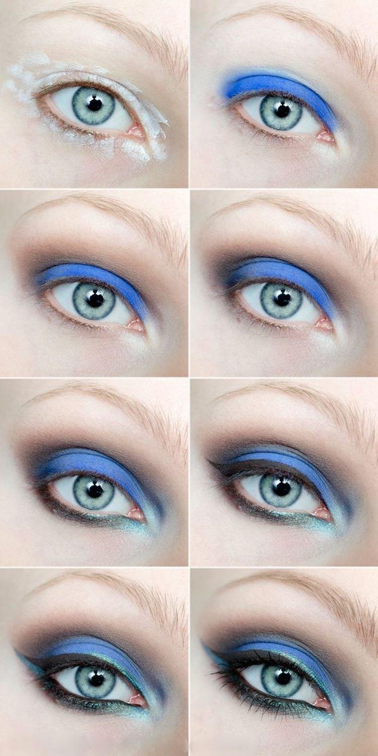 Синий макияж для голубых глаз