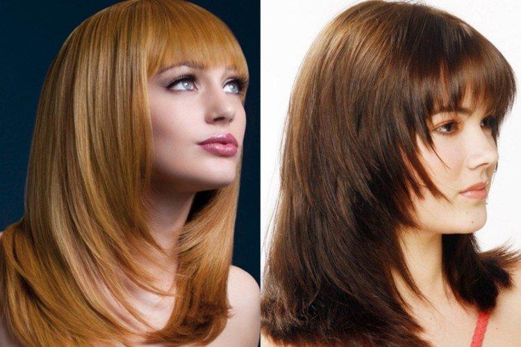 Лесенка - Женские стрижки 2021 на средние волосы с челкой