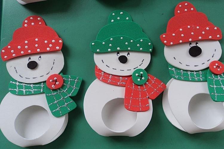 Снеговик - Новогодние поделки из бумаги для детей