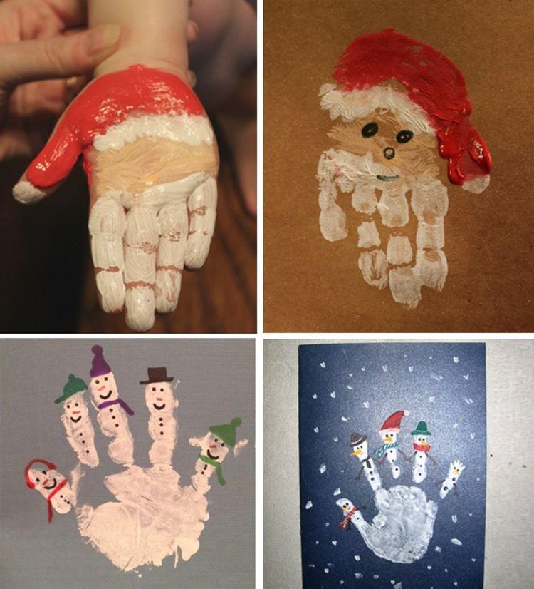 Рисунки ладошками - Новогодние поделки в детский садик своими руками