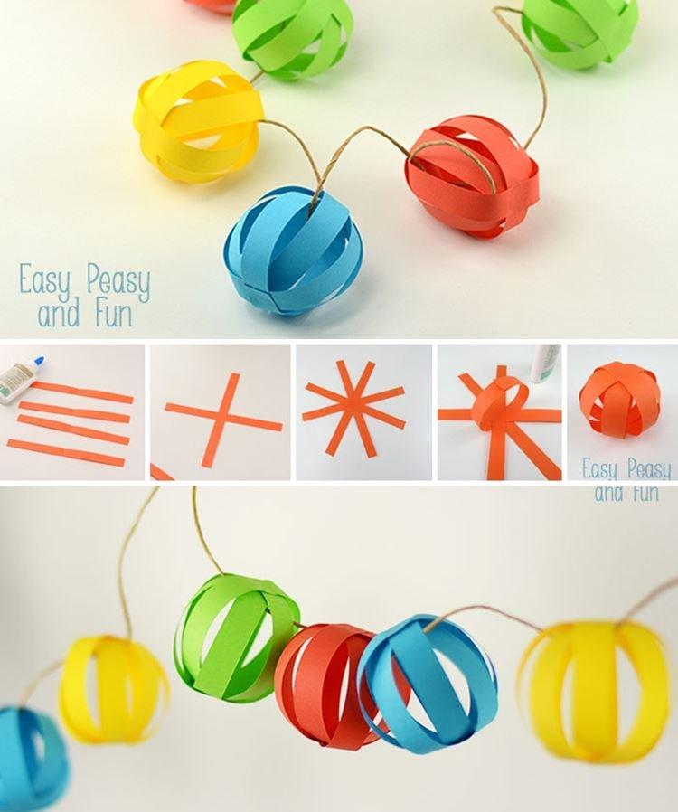 Бумажные шарики - Новогодняя гирлянда своими руками